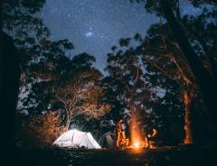 camp with mountain sky updated one